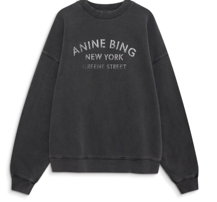 Sudadera Anine Bing Miles NY negro lavado